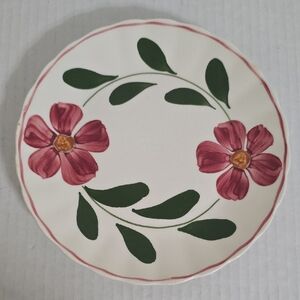 Vintage Blue Ridge Pottery Floral Ceramic Salad Plate with Pink Flowers